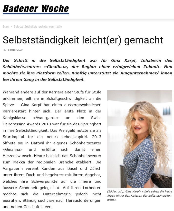 Badener Woche Bericht